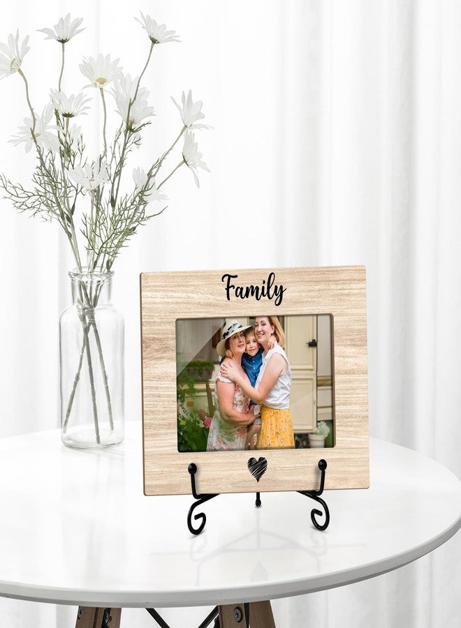 LWBEO Family Wooden Picture Frame, Housewarming Gift for Parents & Grandparents - 4x6 Inch Horizontal Frame with Stand - Image 5